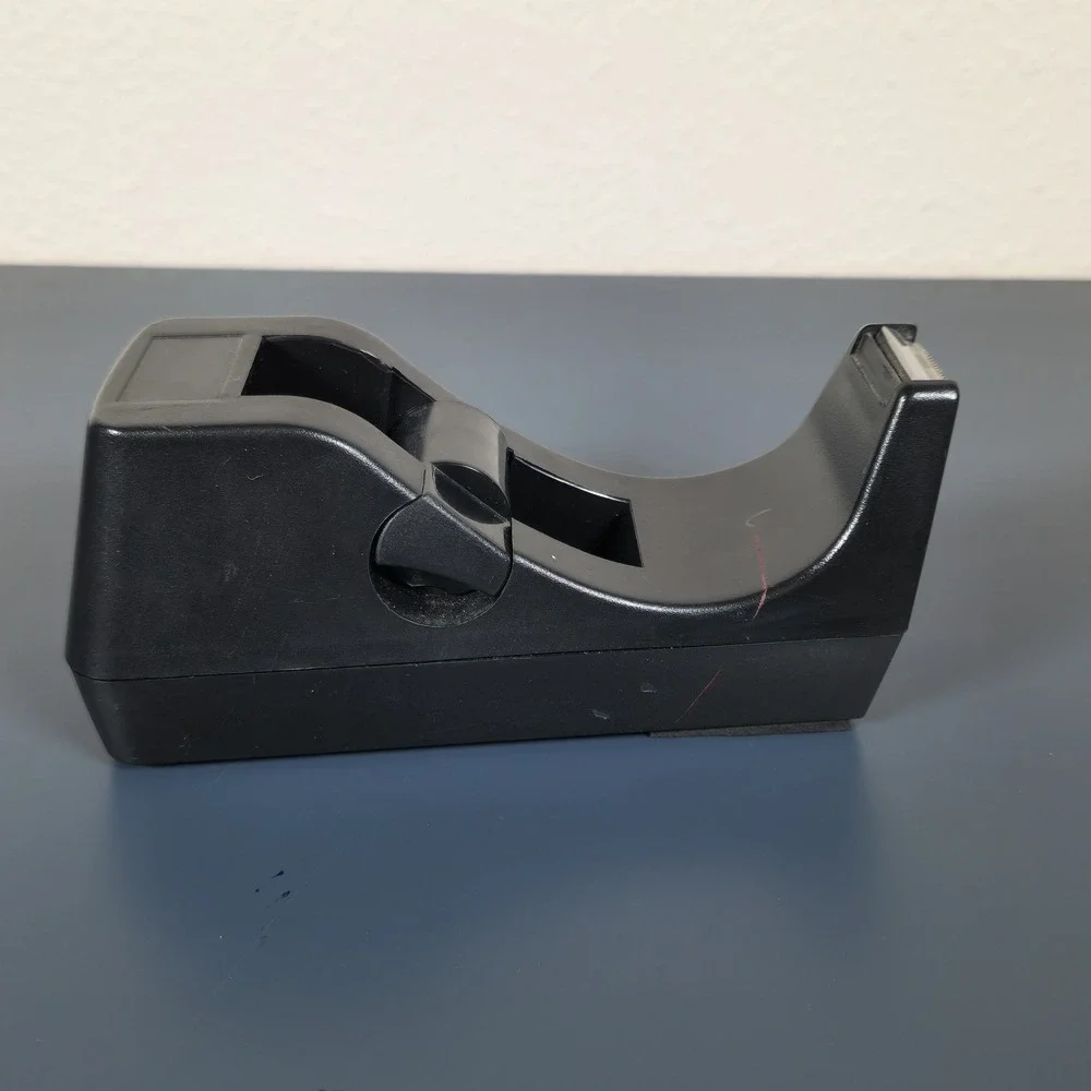 Vintage Style Weighted Desktop Tape Dispenser Black‎ Plastic Office Desk Supply